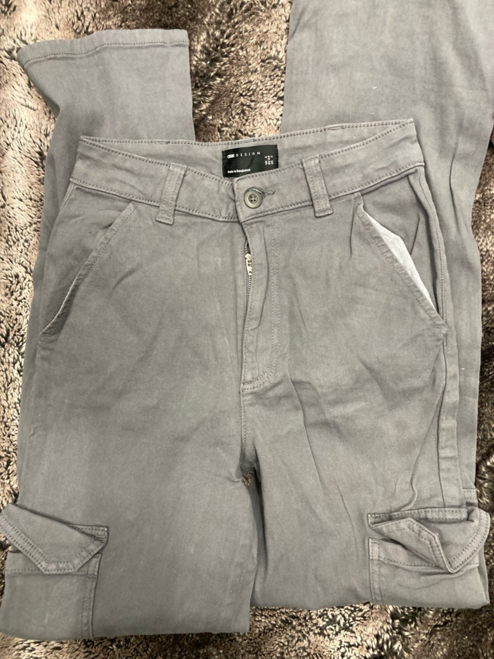 CISCO Women's Gray Cargo Jeans with Utility Pockets